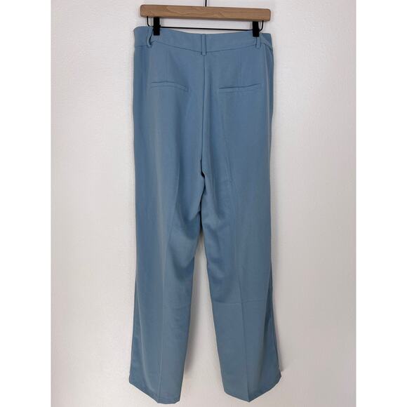 Shinestar Light Blue Pleated Wide Leg Trousers Pants NWT Size M - Picture 5 of 8